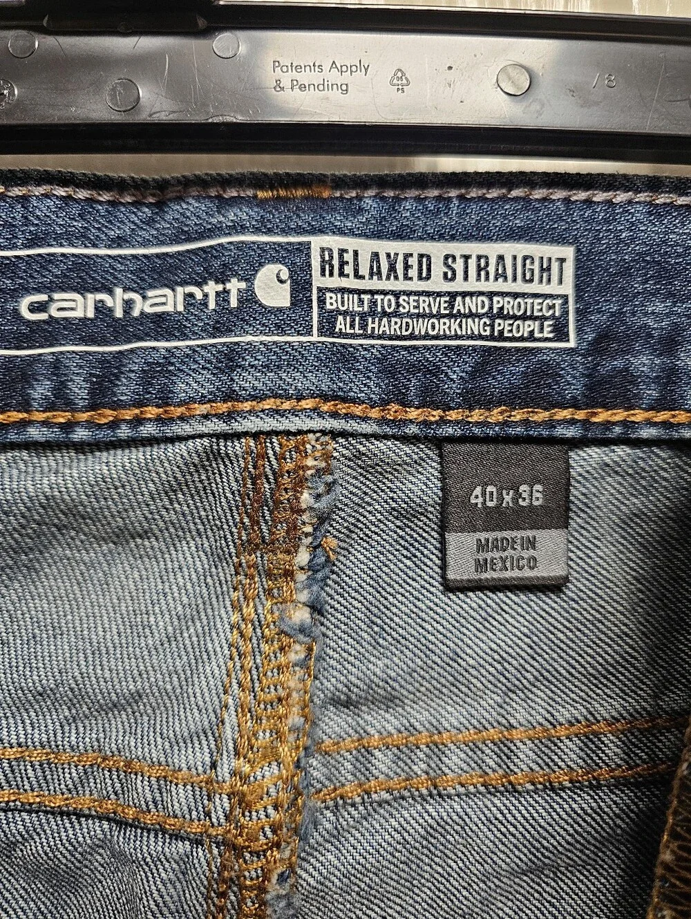 Carhartt Relaxed Straight Jeans 40x36 NWT Blue Denim Workwear
